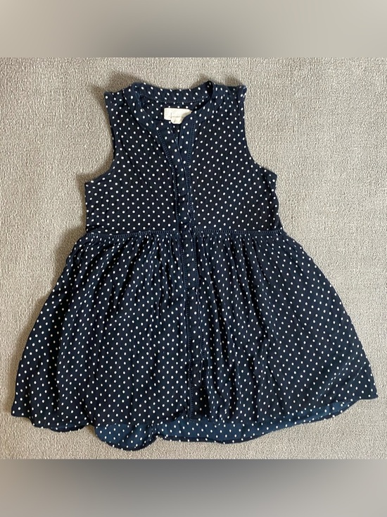 Anthropologie Dresses & Skirts - Anthropologie Navy and White Polka Dot Sleeveless Button Up Summer Spring Dress